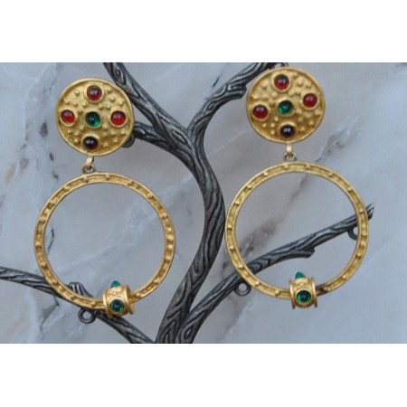 Round Gold Danglers
